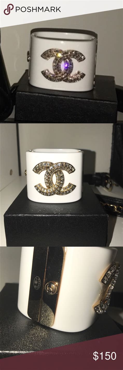 chanel inspired acrylic cuff bracelet